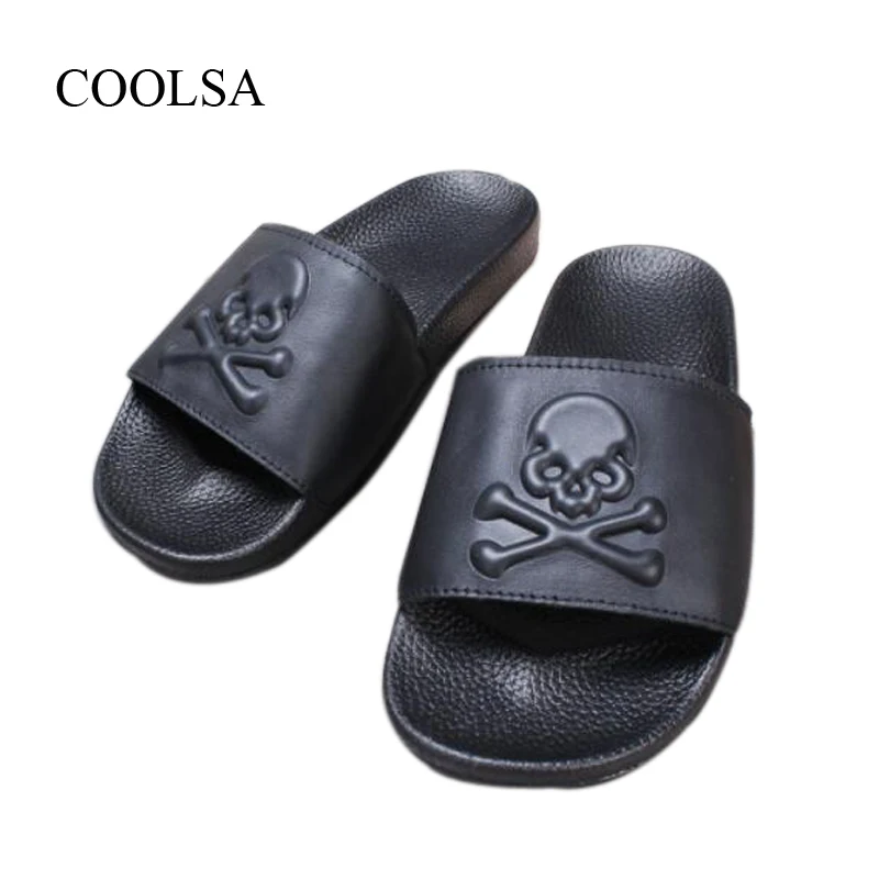 Шлепанцы COOLSA мужские с мягкой подошвой Нескользящие плоская подошва ПВХ пляжные