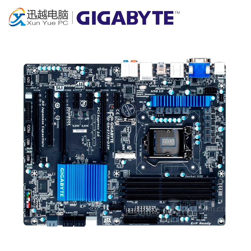 

Gigabyte GA-Z77X-D3H Desktop Motherboard Z77X-D3H Z77 LGA 1155 i3 i5 i7 DDR3 32G SATA3 ATX
