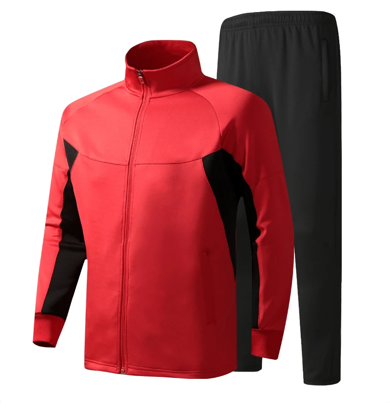 Осенне-зимний мужской комплект одежды, повседневная спортивная одежда, спортивные костюмы, Толстовка для фитнеса, спортивная куртка+ штаны, мужской спортивный костюм Hombre - Цвет: red