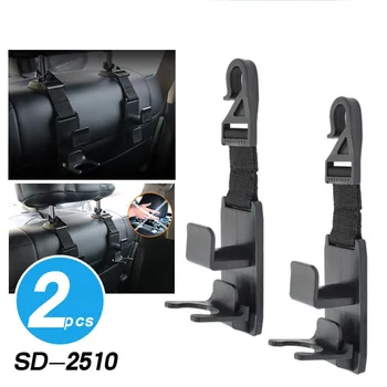 

2pcs Car Seat Headrest Hooks Strong and Durable Backseat Headrest Hanger Storage for Handbags Purses Coats and Grocery Bags