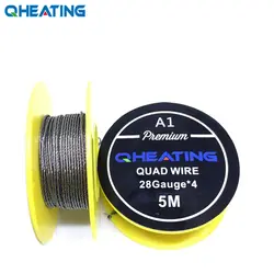 Qheating 5 м/рулон Quad Wire 28ga * 4 для RDA RBA Восстановленный распылитель электронная сигарета нагревательные провода