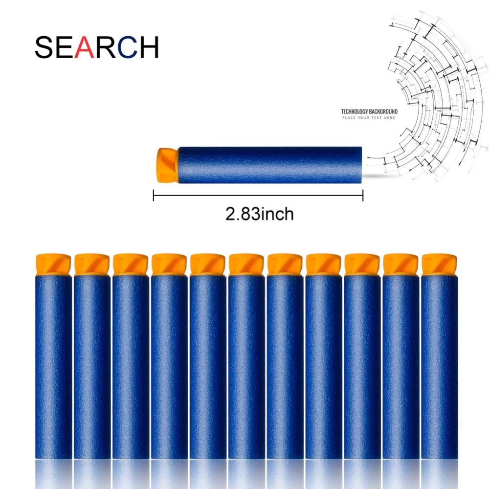 200 шт 7,2 см заправка пенные дротики пули для Nerf/N-strike элитная Серия бластеров Малыш для Nerf игрушка пистолет запасной пакет