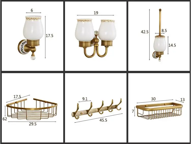 Все бронзовые антикварные Вешалки для полотенец синие и белые Фарфоровые аксессуары для ванной комнаты европейский стиль аксессуары для ванной комнаты