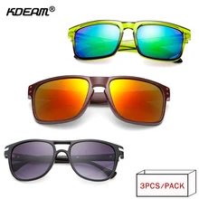 Мужские и женские темные очки KDEAM, уличные солнцезащитные очки с защитой UV400 в комбинированной упаковке, 3 шт./упаковка