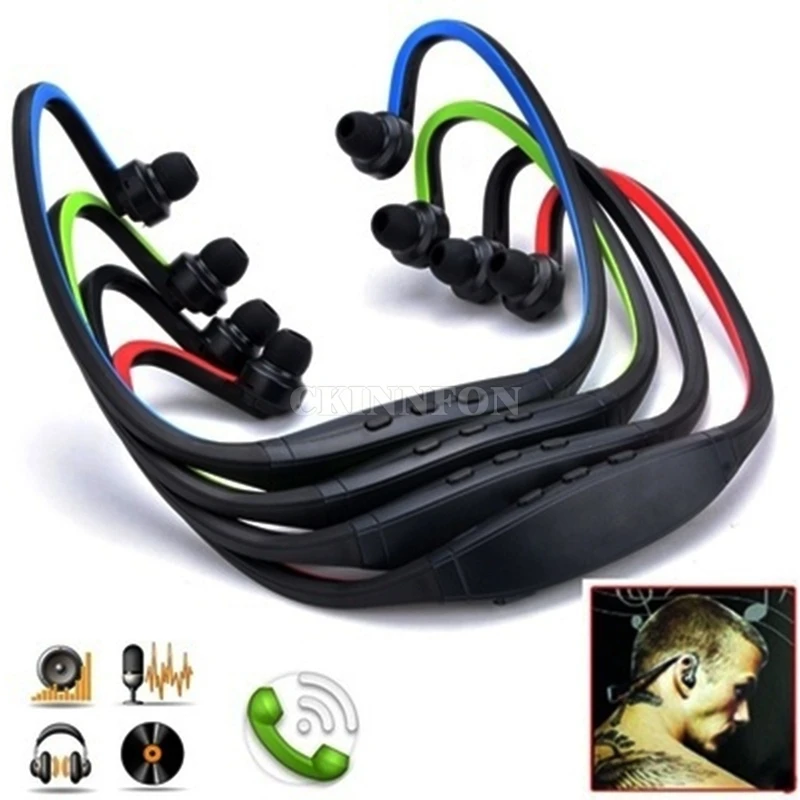 200 шт./лот WMA Music Playe 4 цвета, спортивные MP3 TF/Micro слот беспроводная гарнитура наушники