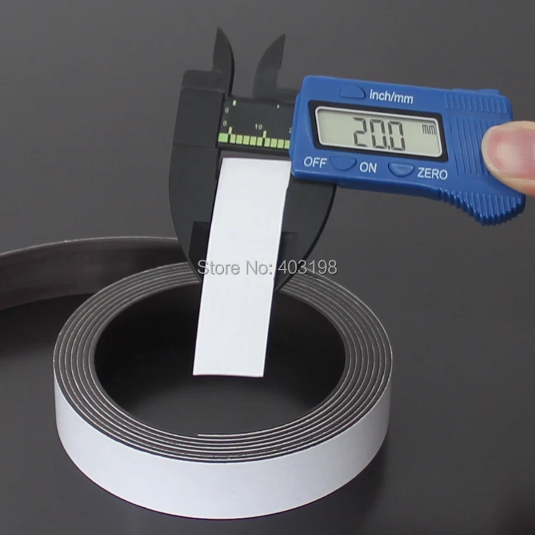 

2 Meters Self Adhesive Flexible Magnetic Strip Magnet Tape Width 20x1.5mm Ad / Teaching Rubber Magnet