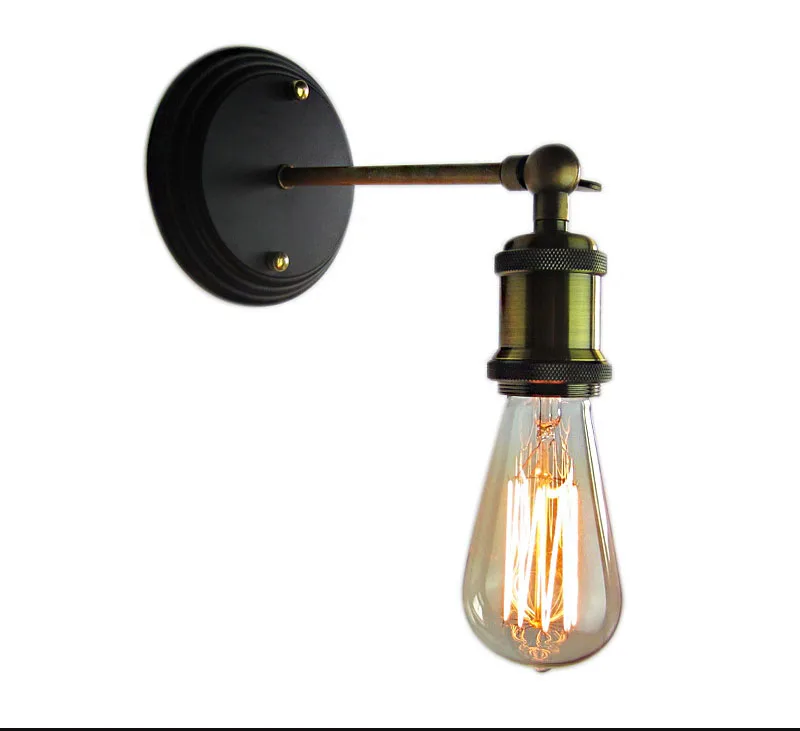 Ретро лампа Эдисона лампочка настенный светильник с вилкой E26 E27 Винтаж настенный светильник простые промышленные US EU Plug настенное освещение приспособление
