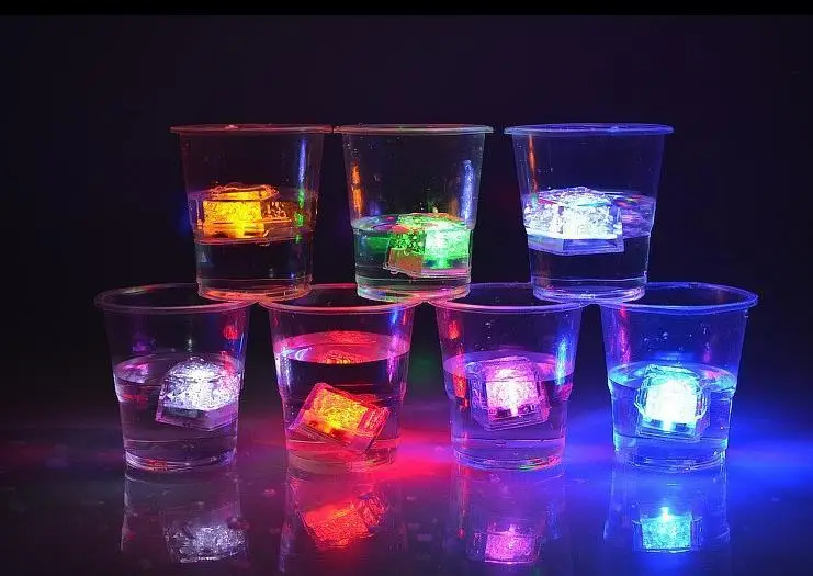 Polychrome Flash Ice Liquid Active Glowing Cube Lights Decor Light Up Bar Club Wedding Party Champagne Tower Drink Cup | Дом и сад