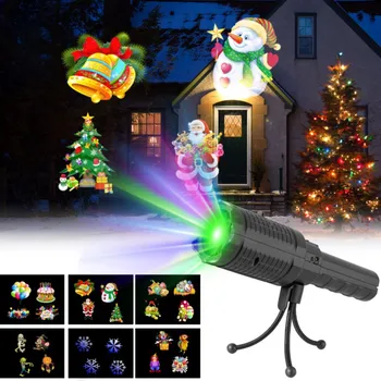 

USB Rechargeable Handheld Projection Lamp Halloween Christmas Flashlight Holiday Party Surprise Projection Lamp Night