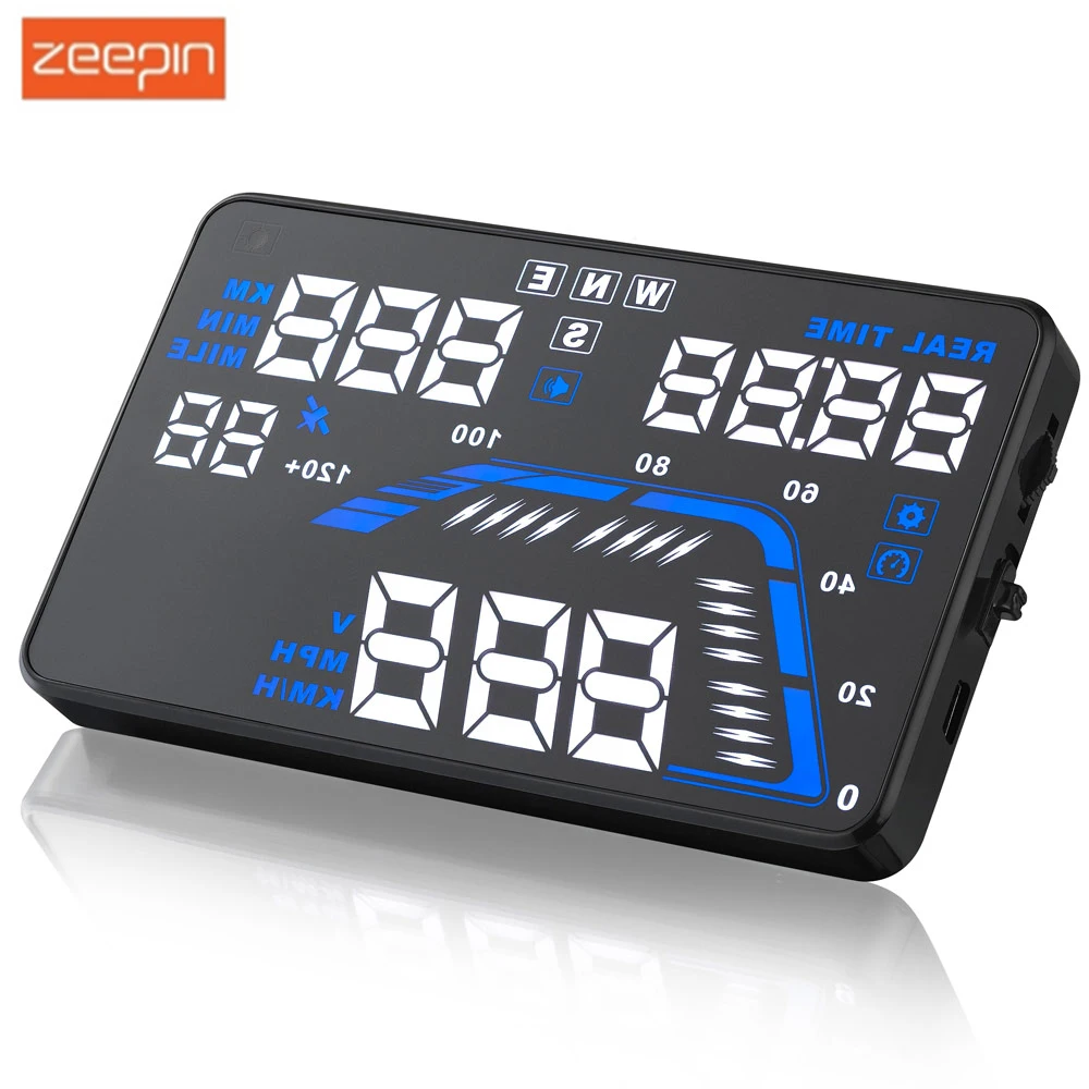 

Q7 HUD 5.5 inch Car GPS Head Up Display OverSpeed Warning Head Up Display Windshield Projector Alarm System Universal