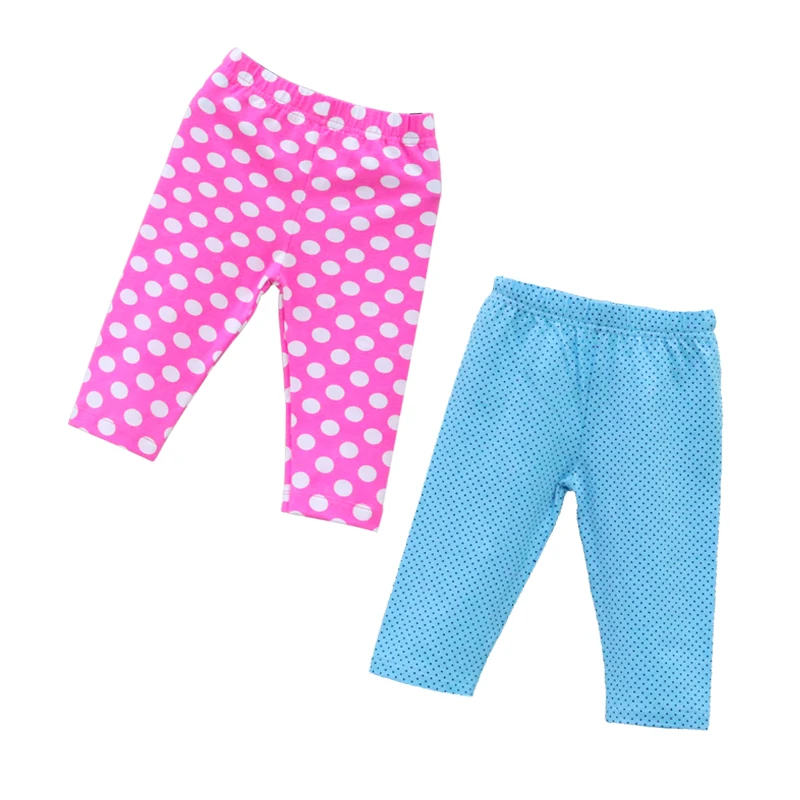 Baby Long Knee Length Pants Elastic Waist Leggings 2 pcs/lot Kids Clothes Girls Clothing