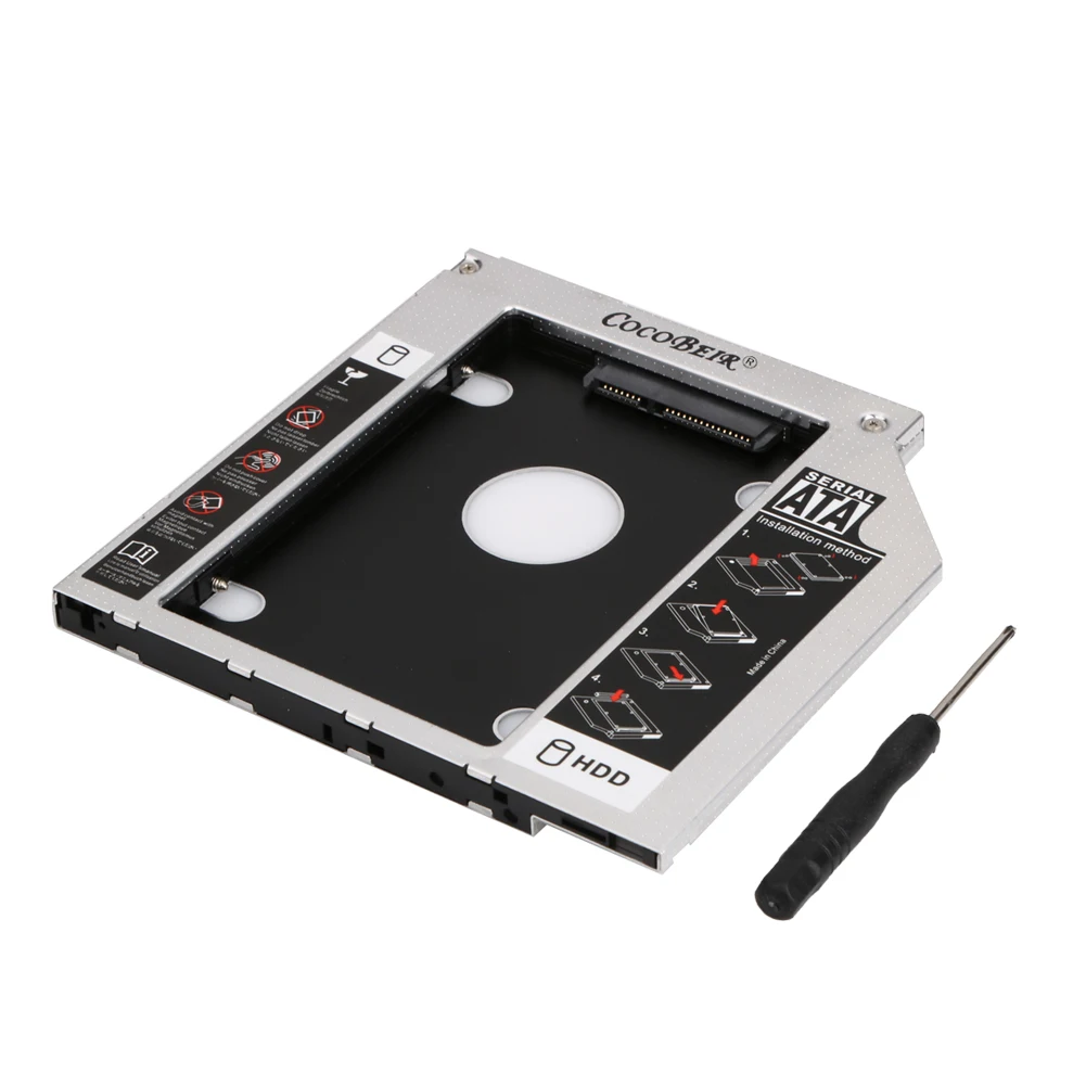 Универсальный 2nd HDD Caddy 9 5 мм SATA 3 0 Светодиодный индикатор для 2 дюймов 7 SSD чехол