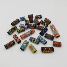 15 шт./лот смешанные тканевые волосы оплетка дреды бусины кольца трубка приблизительно 8-12 мм отверстие