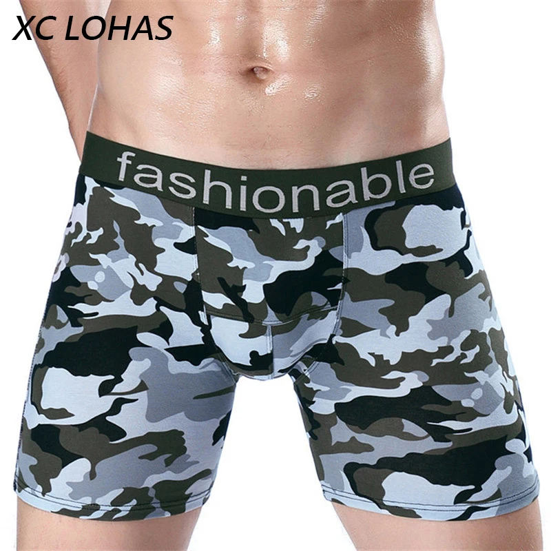 

Sexy Man underwear Homewear Fashion Quality Camouflage Long Leg Men Boxer Shorts Brand Boxer Cueca Calzoncillos Hombre Plus Size