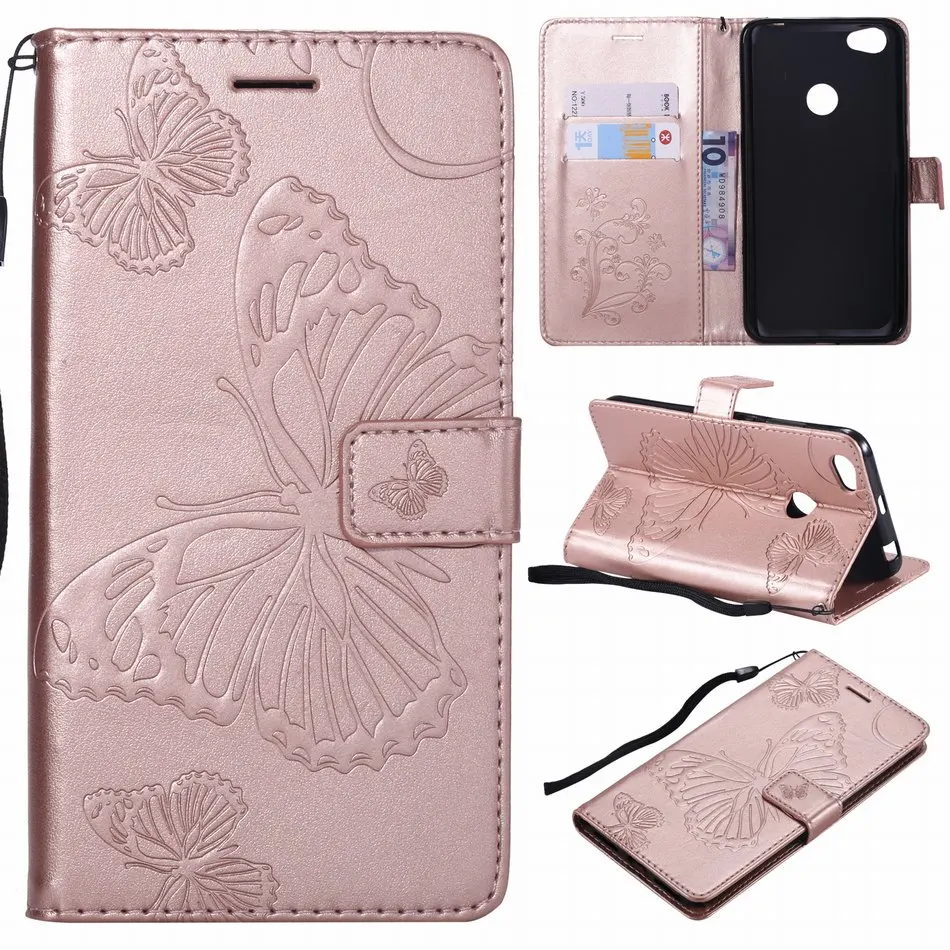 

Leather Cases Butterfly Frame For Capa Xiaomi 5X 6X Poco F1 Redmi 4A 4X 5 Plus 6A 6 Pro Note 3 S2 Y1 Card Slot Flip Fundas DP06Z