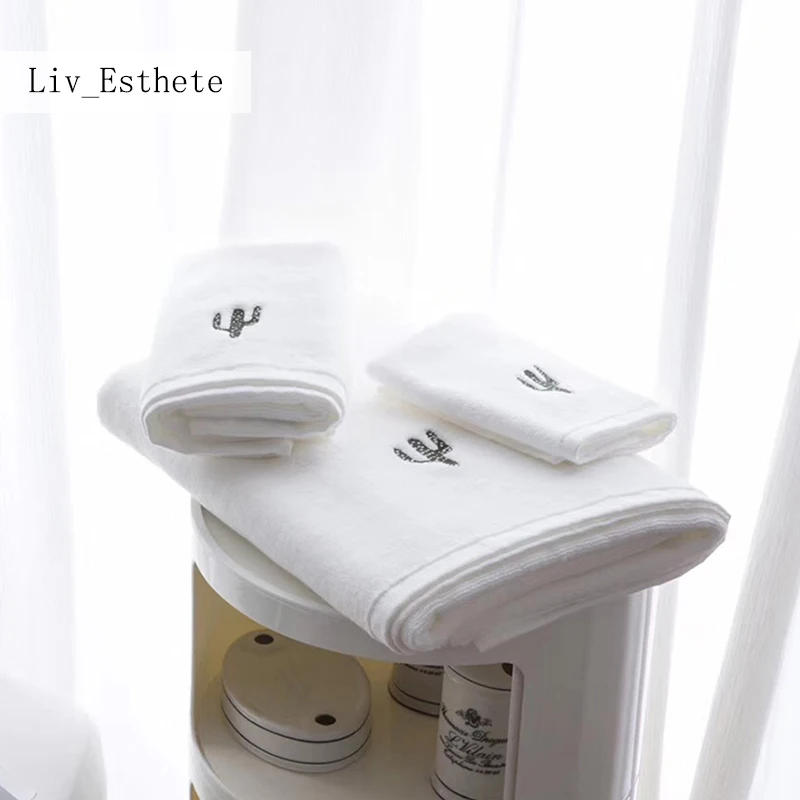 Liv_Ethete Nordic простой жизни кактус 100% хлопок Полотенца мягкие быстро сохнут Размер 35
