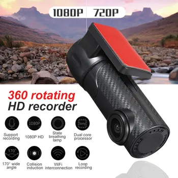 

Dewtreetali Smart USB Car DVR 170 Degree Car Dash Cam 1080P Full HD Night Version Crash-Sensor Driving Recorder English