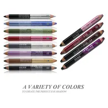 12 Colors Highlighter Glitter Eyeshadow Eyeliner Pen makeup durable Waterproof sweatproof Double-Ended Eyes Pencil Makeup