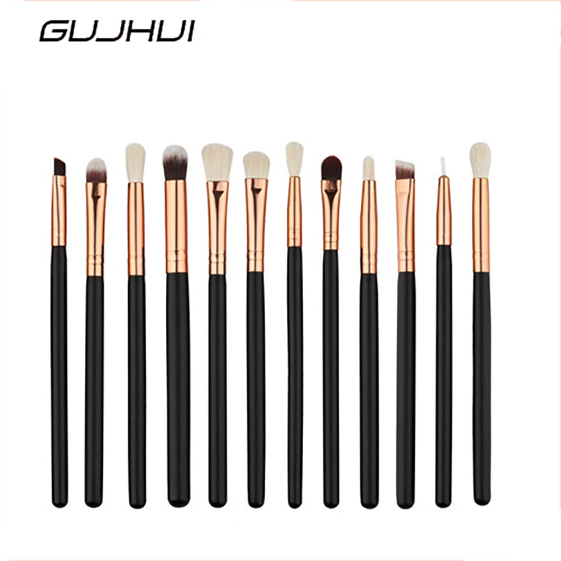 

GUJHUI Brand 12pcs/set Eye Makeup Brush Professional Make Up Tool Kits Eyeshadow Eyebrow Foundation Brush Cosmetic Maquiagem Set