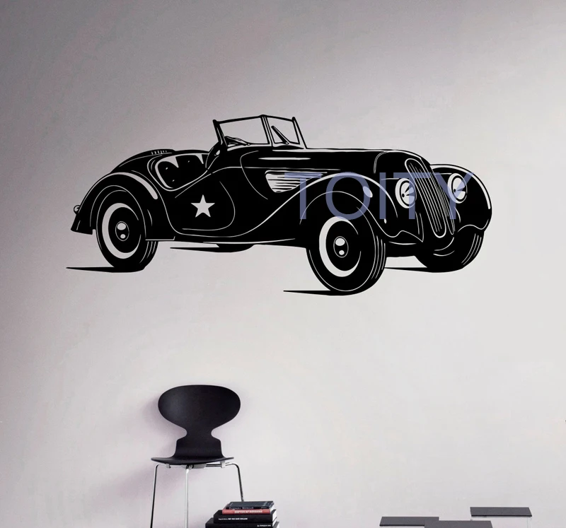 Classic Car Wall Sticker Retro Car Vinyl Decal Racing Car Home Room