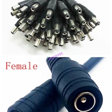 HCSOYES Женский Мужской DC адаптер питания Соединительный кабель для светодиодной Pigtail штекер провода для 3528 5050 полосы CCTV IP камера DC 5,5x2,1