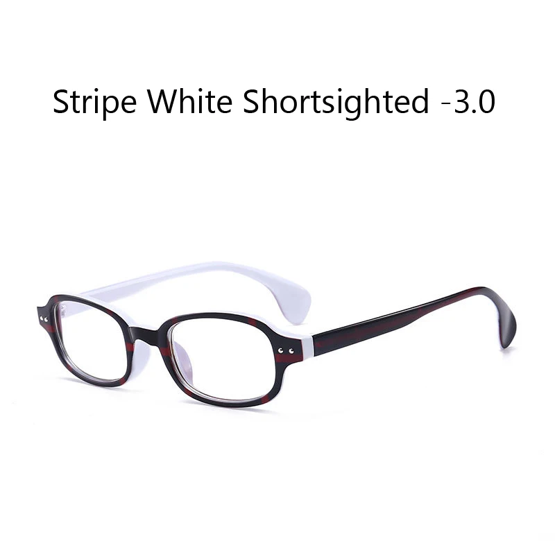Zilead Ретро Маленькая оправа готовые очки для близорукости для мужчин и женщин близорукие очки для близоруких с Diopter-1.0to-4.0 - Цвет оправы: stripe myopia 3.0