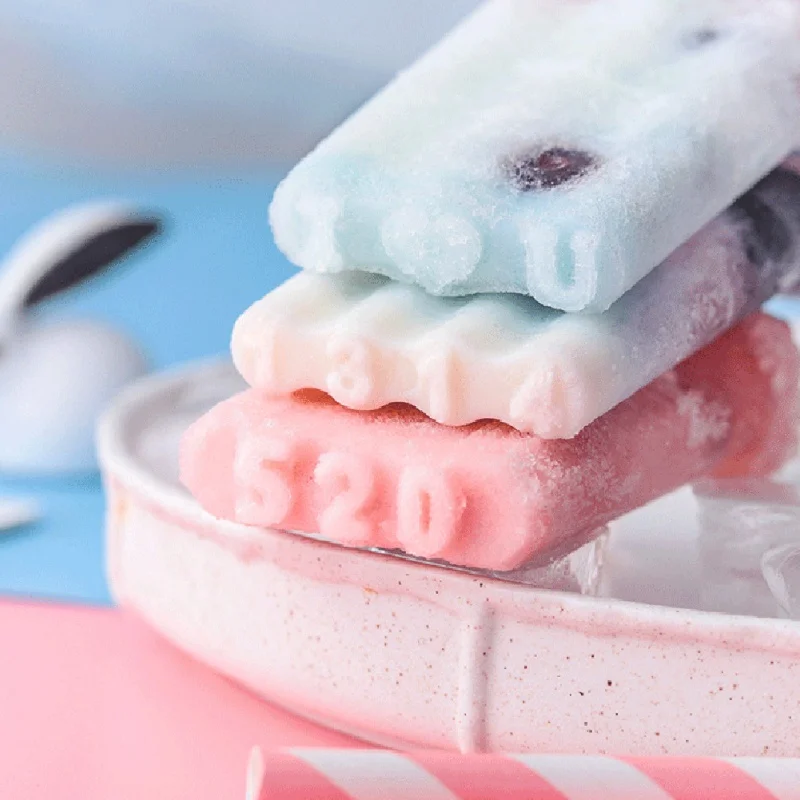 Hot Pink 3D Ice Mould 4 Grids Rose Shaped Freeze Ice Cube Mold Creative Tray Eco-Friendly Ice Maker Molds