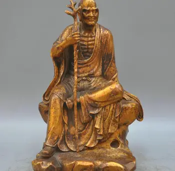 

15'' China Buddhism Ajiata the first of Eighteen Arhat Monk Bronze Statue