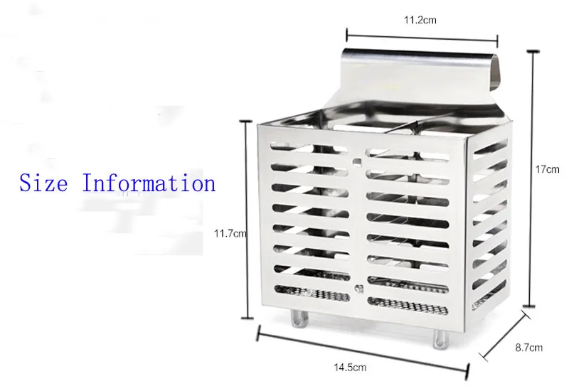 Высококачественная Толстая посуда подвешивание корзины из нержавеющей стали тип корзинка для палочек для еды кухонная стойка для посуды
