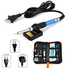 220 v 60 w Регулируемый Температура Электрический паяльник Комплект 5 шт советы Портативный сварки Инструменты для ремонта; отвертка олово для пайки