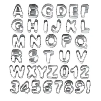 

37PCS Cookie Cutter Stainless Steel Alphabet Number Letter Shape Cookie Cutter Mold Biscuit Mold DIY Cake Moulds Baking Tools