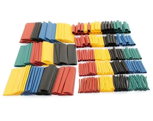 

328Pcs 8 Sizes Multi Color Polyolefin 2:1 Halogen-Free Heat Shrink Tubing Tube Assortment Sleeving Wrap Tubes