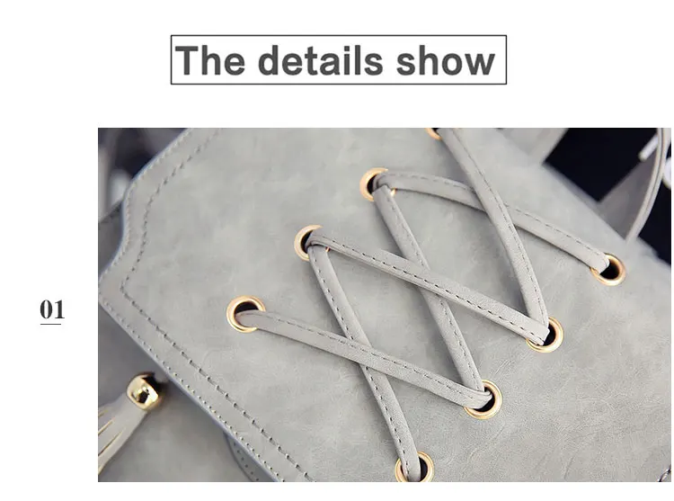 JANESPRI New Design Tassel Women Backpack PU Leather Backpack for Girl Female School Shoulder Bag Vintage Travel Bagpack Mochila (15)