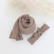 Коричневый 35*160 см новорожденный стрейч Джерси обёрточная Фотография реквизит