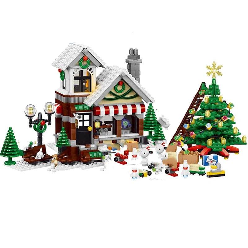 

Lele Minecraft 945Pcs My World Snow Christmas hut house Model Kits figures Building Bricks Blocks Toys for children