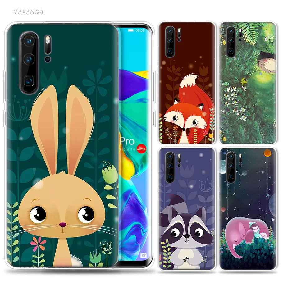 

Cute Fox Squirrel Rabbit Case for Huawei P20 P30 P Smart Z Plus Nova 5 5i P10 P9 Mate 10 20 lite Pro Silicone Phone Bags Capa
