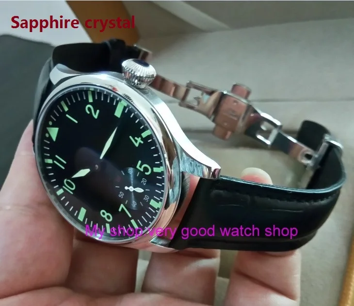 

Sapphire crystal green luminous 44mm parnis ST3621 17 jewels Mechanical Hand Wind movement butterfly buckle men's watches 404A