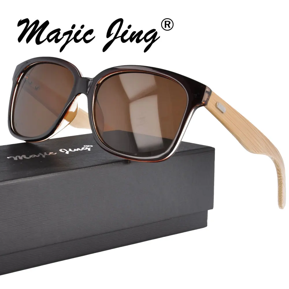 

Magic Jing Plastic Sunglasses With Bamboo Temple Sunshade UVB UV400 5120