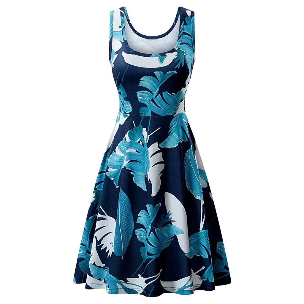 

FREE OSTRICH Dress Women Sleeveless Print Pleasing To The Eye Beach ALine Casual Floral Noble Valuable Novel Women Dress Summer