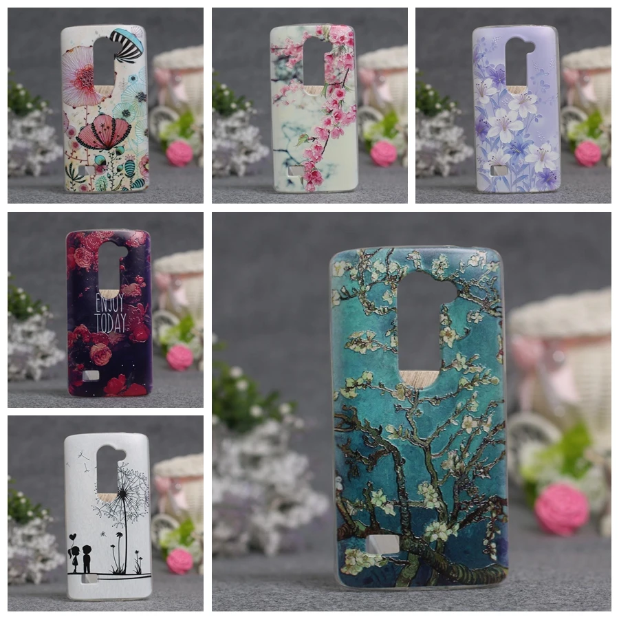 Для LG Leon чехол s Модные 3D с трехмерной рельефной печатью мягкая Задняя накладка
