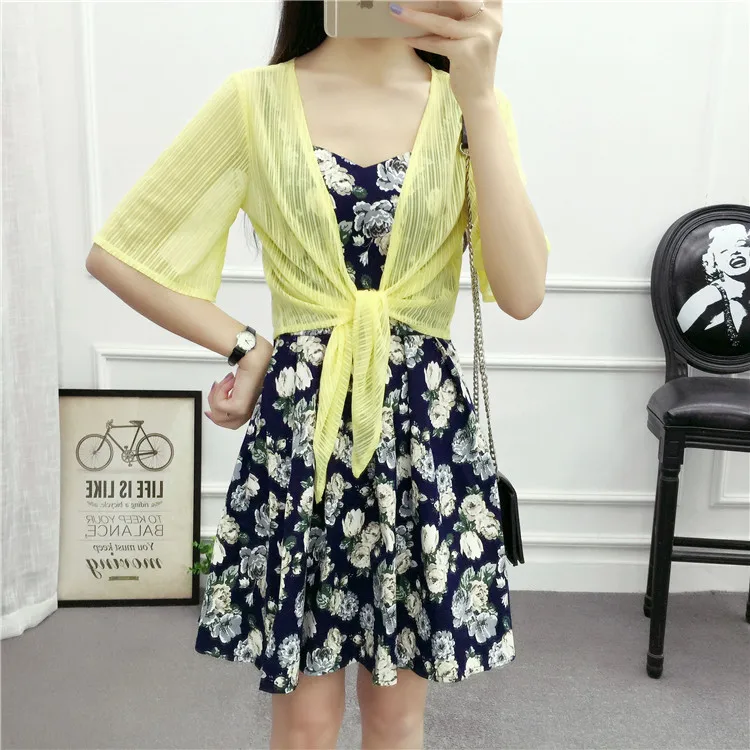 Chiffon elegante manga boleros cropped shrug xale