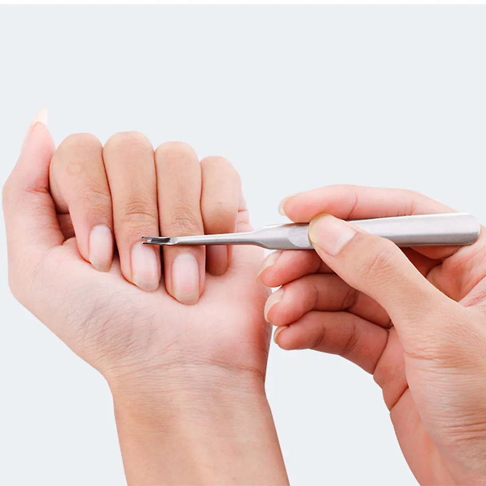 Dihealth профессиональная нержавеющая сталь для удаления омертвевшей кожи ногтей кутикулы толкатель вилка для триммера, маникюра, педикюра инструмент для дизайна ногтей