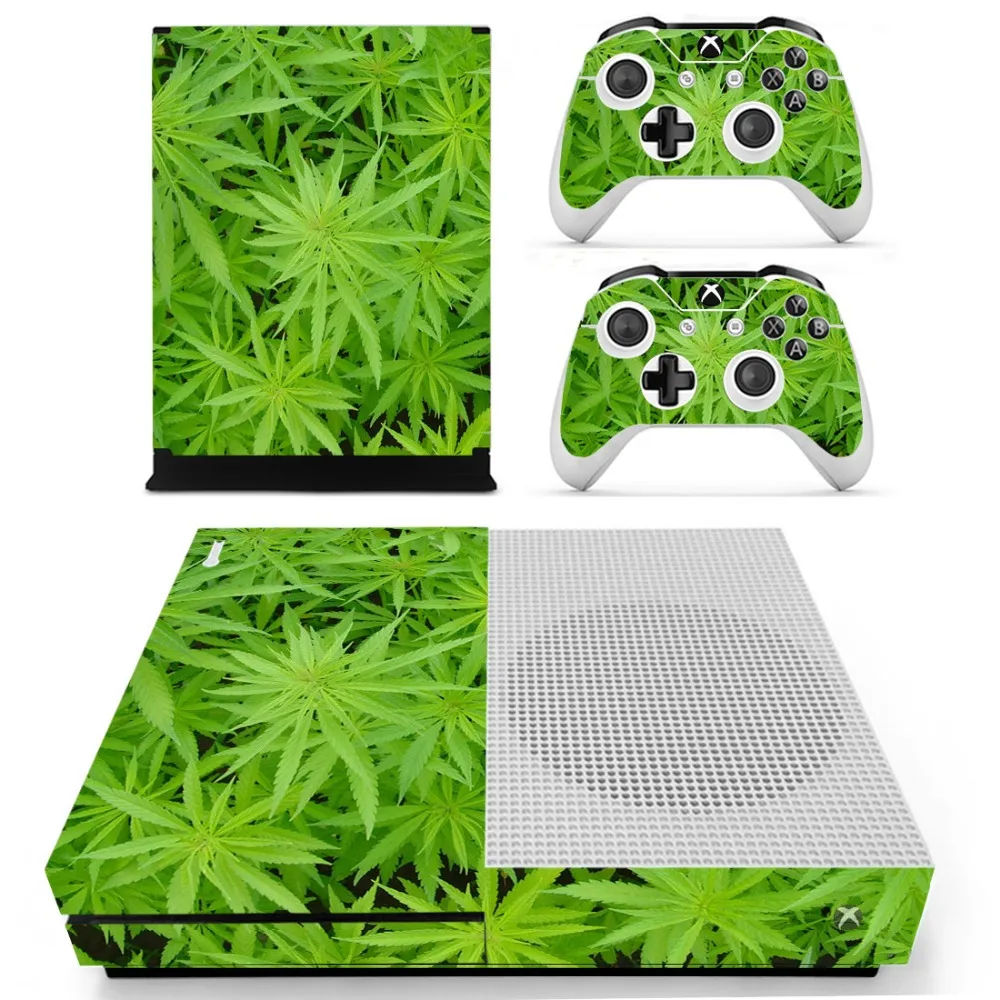 Виниловая наклейка с зеленым листом для консоли Xbox One S и контроллеров для Xbox One Slim Skin sticker s