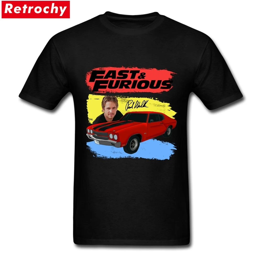 Men's Fast And Furious Shirts Paul Walker T Shirt for Men Movie Theme Tee Shirt Cool Short Sleeve Fast furious Fans T-shirt