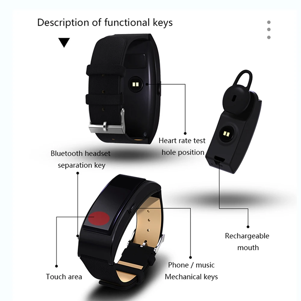 S3 PLUS Talk Band Bluetooth Гарнитура Браслет фитнес носимые спортивные совместимые смарт