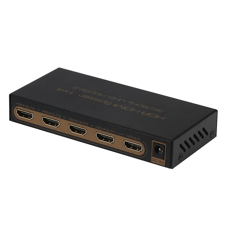 

HDMI Splitter 1X4 HDMI2.0 HDR Amplifier Splitter 4Kx2K Support HDCP2.2 H5TYa