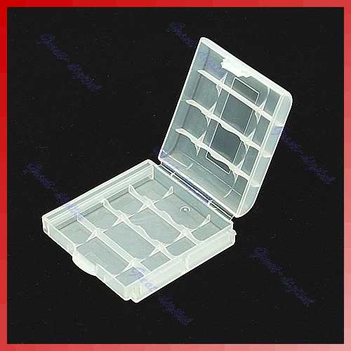 

White Hard Plastic Case Holder Storage Box AA AAA Battery