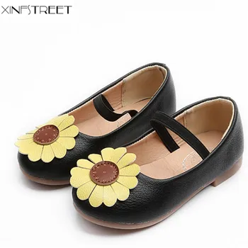 

Xinfstreet Girls Shoes Princess Soft Flower Leather Baby Kids Shoes Girls Designer Dance Girls Flats Size 21-30