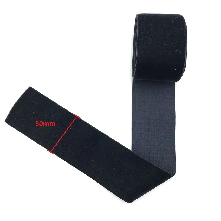 2Yard 20mm 30mm 38mm 50mm Black Stretch Elastic Velvet Ribbon Single Face Velour Webbing For Headband Apparel Sewing Accessories