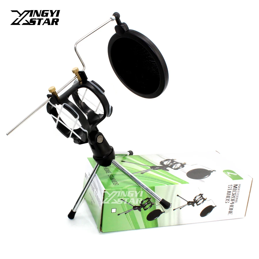 

Desktop Spider Microphone Stand Tripod Wind Screen Pop Filter Shock Mount Isolation Shield Mic Holder For Avantone CK1 CV28 CK40
